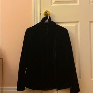 Furry Zip-Up Black Jacket